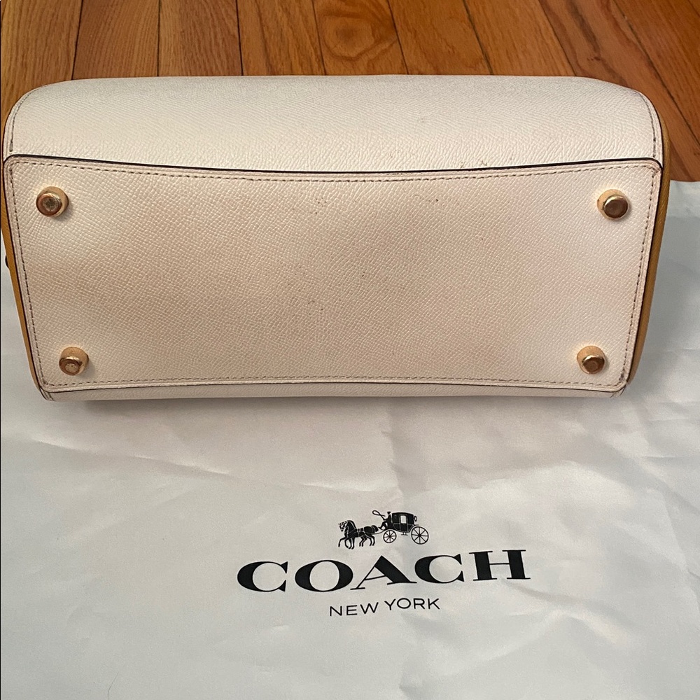 Coach Colorblock Satchel in Cream, Blue & Red - Picture 4 of 7